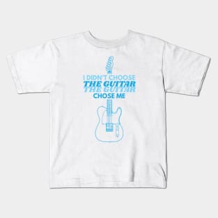 I Didn't Choose The Guitar T-Style Electric Guitar Outline Kids T-Shirt